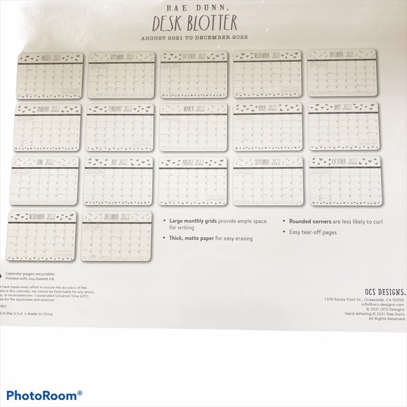 rae-dunn-other-nwt-rae-dunn-7-mo-222-desk-blotter-calendar-poshmark